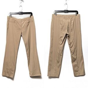 PRADA Cotton Blend Straight Leg Khaki Pants 8